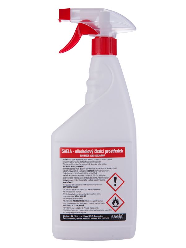 SAELA - alkoholový čistící prostředek na povrchy - 750 ml s rozprašovačem SAELA s.r.o.