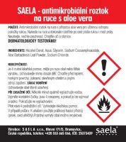 SAELA - antimikrobiální čistící roztok na ruce s aloe vera - 750 ml s rozprašovačem SAELA s.r.o.